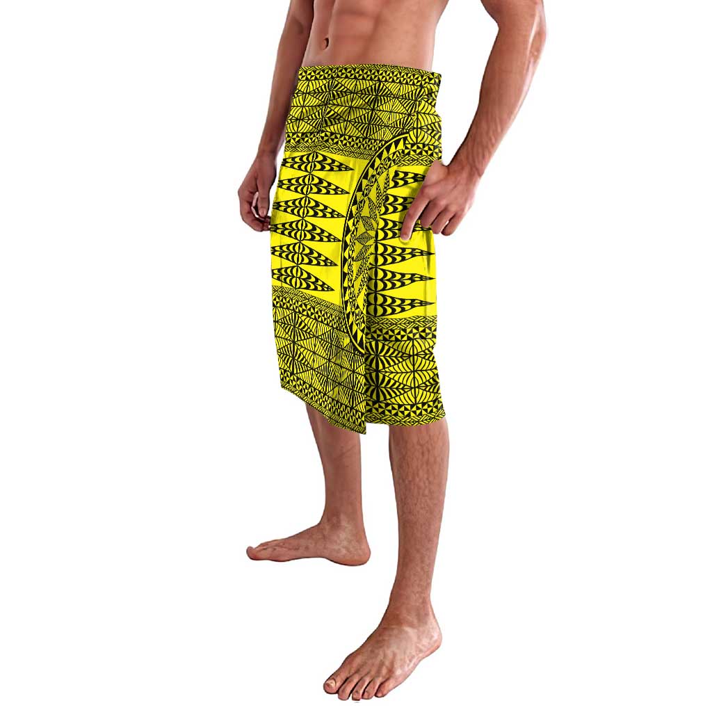 All Yellow Tonga Malo e lelei Lavalava Vintage Ngatu Tribal Pattern - Polynesian Pride