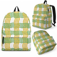 Aloha Hawaii Ilima Maile Lei Backpack Palaka Inspired Hawaiian-plaid White