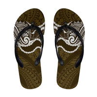 Aloha Hawaii Kalo Pikake Lei Flip Flops Chest Tattoo Gold Hawaiian Pattern