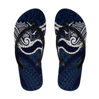 Aloha Hawaii Kalo Pikake Lei Flip Flops Chest Tattoo Oxford Blue Hawaiian Pattern