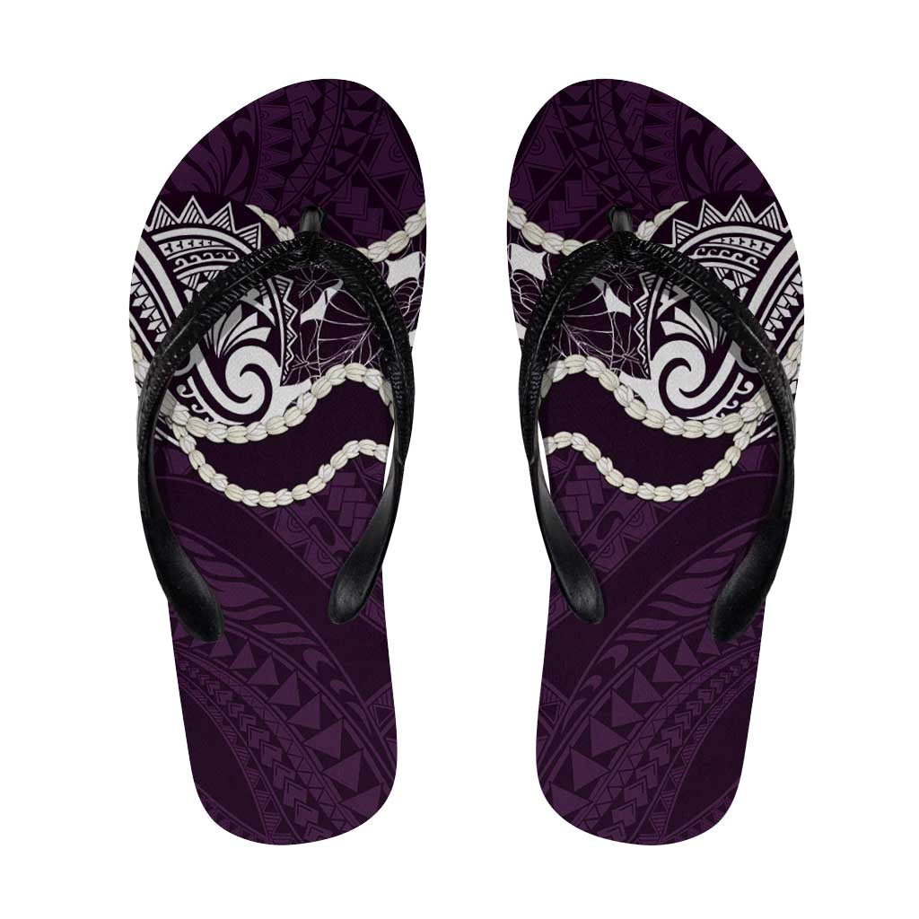 Aloha Hawaii Kalo Pikake Lei Flip Flops Chest Tattoo Purple Hawaiian Pattern