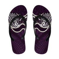 Aloha Hawaii Kalo Pikake Lei Flip Flops Chest Tattoo Purple Hawaiian Pattern