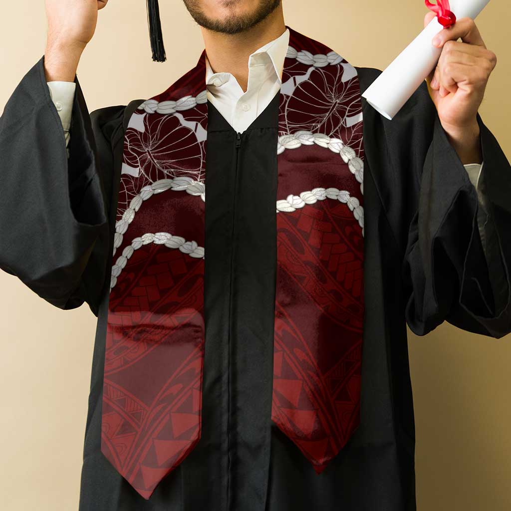 Aloha Hawaii Kalo Pikake Lei Graduation Stole Chest Tattoo Oxblood Hawaiian Pattern LT14