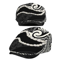 Aloha Hawaii Kalo Pikake Lei Jeff Hat Chest Tattoo Black Hawaiian Pattern