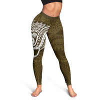 Aloha Hawaii Kalo Pikake Lei Leggings Chest Tattoo Gold Hawaiian Pattern