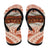 Aloha Hawaii Mikioi Lei Flip Flops Cattail Red Tropical Flower Pattern - Polynesian Pride