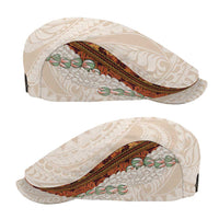 Aloha Hawaii Mikioi Lei Jeff Hat Beige Tropical Flower Pattern - Polynesian Pride