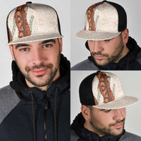 Aloha Hawaii Mikioi Lei Mesh Trucker Cap Beige Tropical Flower Pattern - Polynesian Pride