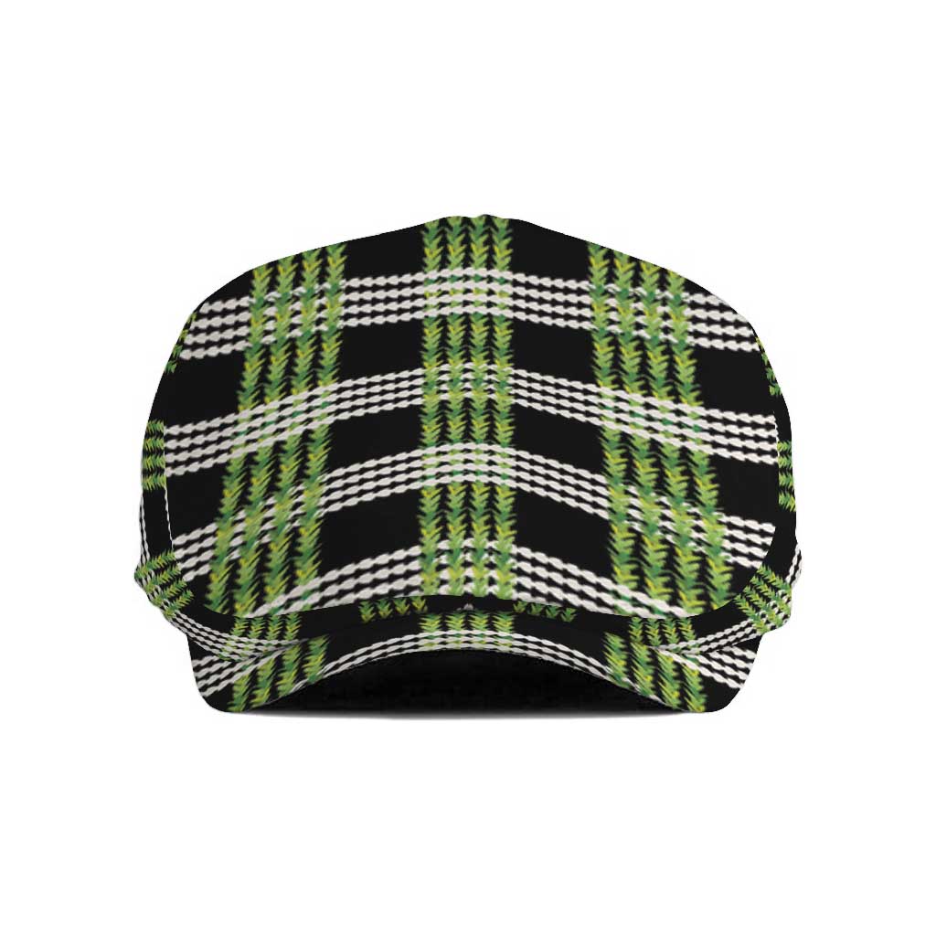 Aloha Hawaii Pakalana Pikake Lei Jeff Hat Palaka Inspired Hawaiian-plaid Black LT14 Black - Polynesian Pride