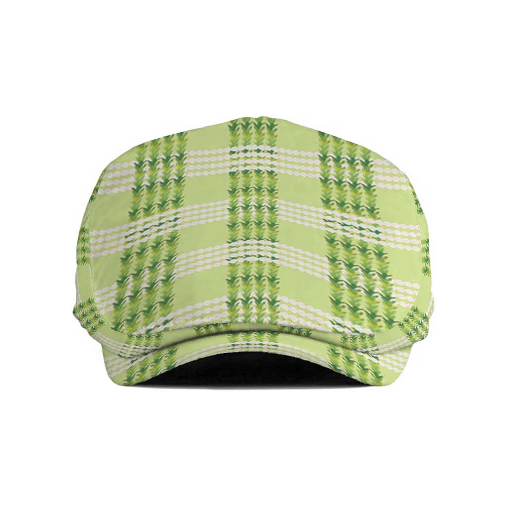 Aloha Hawaii Pakalana Pikake Lei Jeff Hat Palaka Inspired Hawaiian-plaid Pastel Green LT14 Green - Polynesian Pride