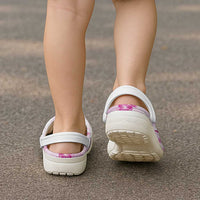 Aloha Hawaii Palaka Clogs Shoes Pink Plumeria Lei