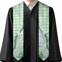 Aloha Hawaii Palaka Graduation Stole Green Plumeria Lei