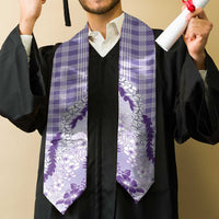 Aloha Hawaii Palaka Graduation Stole Purple Plumeria Lei LT05