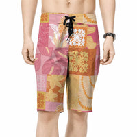 Aloha Hawaii Quilt Floral Patchwork Style Board Shorts