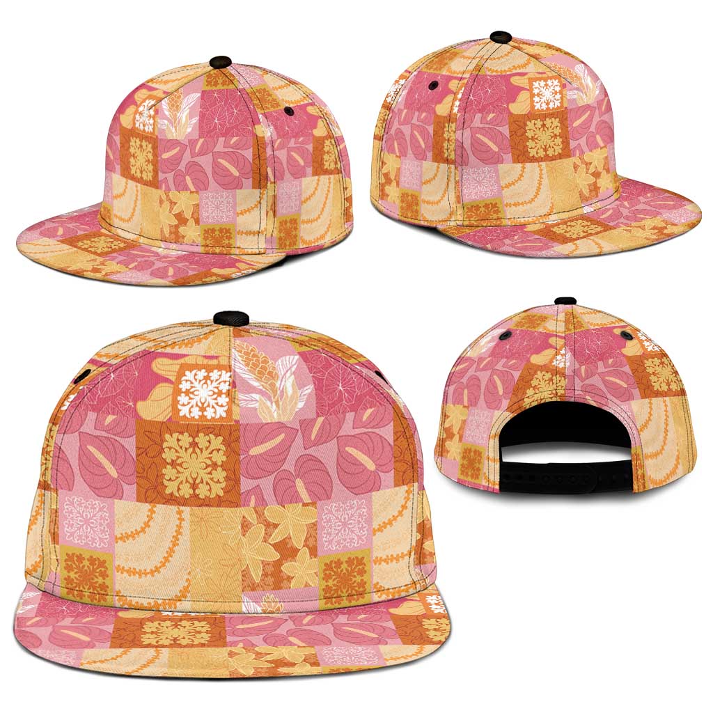 Aloha Hawaii Quilt Floral Patchwork Style Snapback Cap