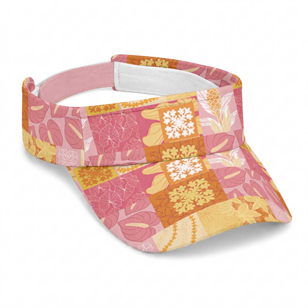 Aloha Hawaii Quilt Floral Patchwork Style Sun Visor Cap