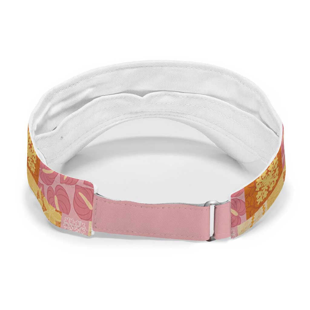 Aloha Hawaii Quilt Floral Patchwork Style Sun Visor Cap
