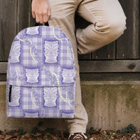 Aloha Hawaii Tiki Palaka Motifs Backpack Honohono Lei Purple Elegant Vibes LT14 - Polynesian Pride