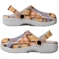 Aloha Hawaii Tiki Palaka Motifs Clogs Shoes Honohono Lei Orange Elegant Vibes LT14 - Polynesian Pride