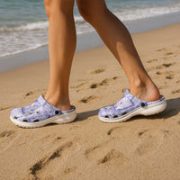 Aloha Hawaii Tiki Palaka Motifs Clogs Shoes Honohono Lei Purple Elegant Vibes LT14 - Polynesian Pride