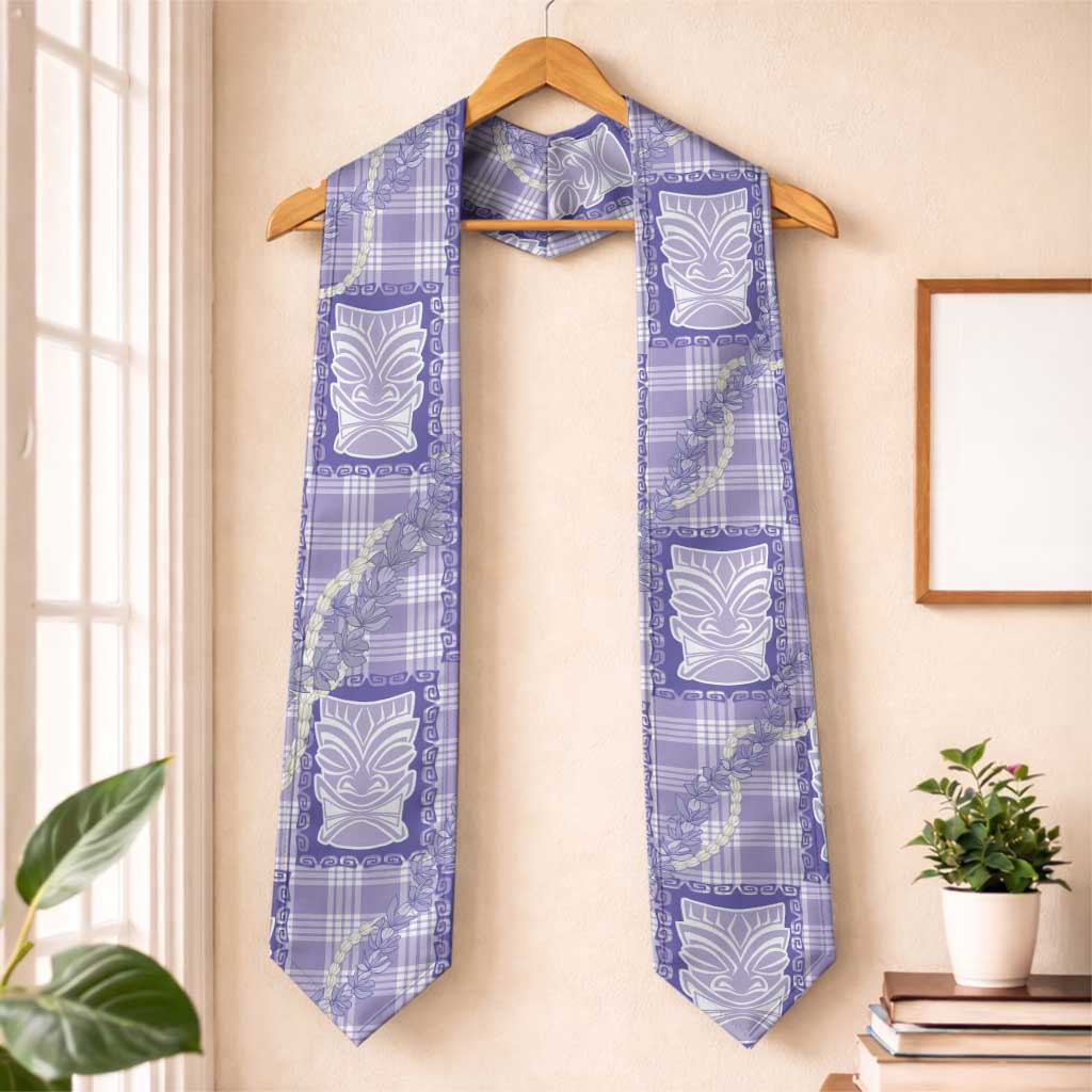 Aloha Hawaii Tiki Palaka Motifs Graduation Stole Honohono Lei Purple Elegant Vibes LT14 One Size Purple - Polynesian Pride