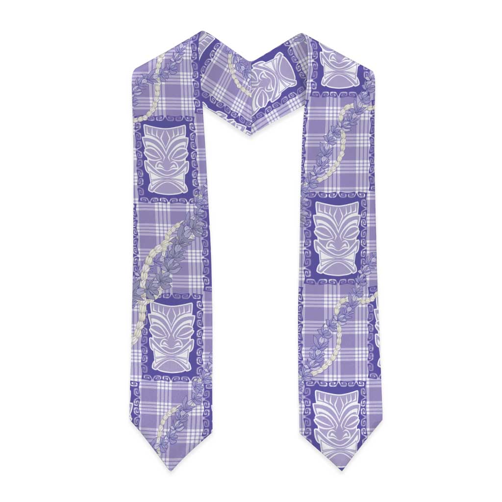 Aloha Hawaii Tiki Palaka Motifs Graduation Stole Honohono Lei Purple Elegant Vibes LT14 - Polynesian Pride