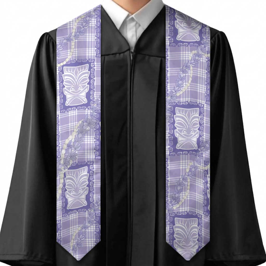 Aloha Hawaii Tiki Palaka Motifs Graduation Stole Honohono Lei Purple Elegant Vibes LT14 - Polynesian Pride