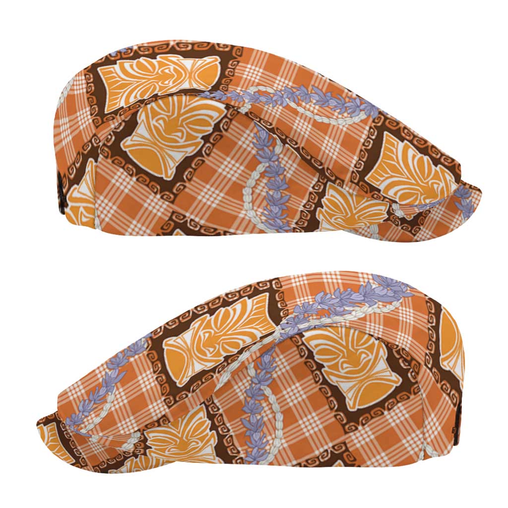 Aloha Hawaii Tiki Palaka Motifs Jeff Hat Honohono Lei Orange Elegant Vibes LT14 - Polynesian Pride