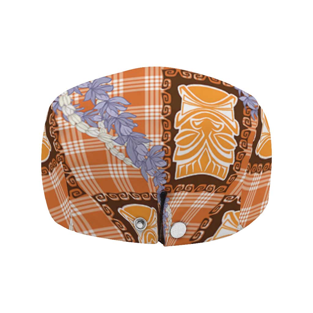 Aloha Hawaii Tiki Palaka Motifs Jeff Hat Honohono Lei Orange Elegant Vibes LT14 - Polynesian Pride
