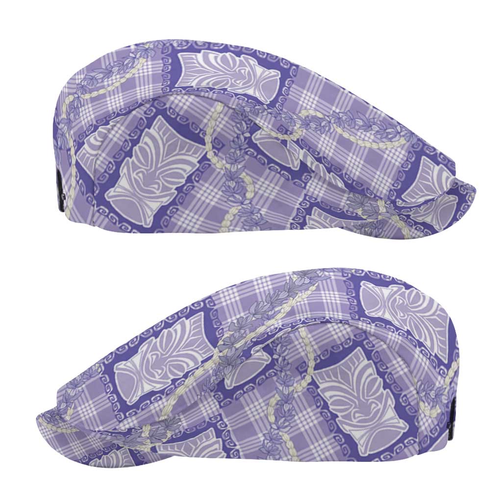 Aloha Hawaii Tiki Palaka Motifs Jeff Hat Honohono Lei Purple Elegant Vibes LT14 - Polynesian Pride