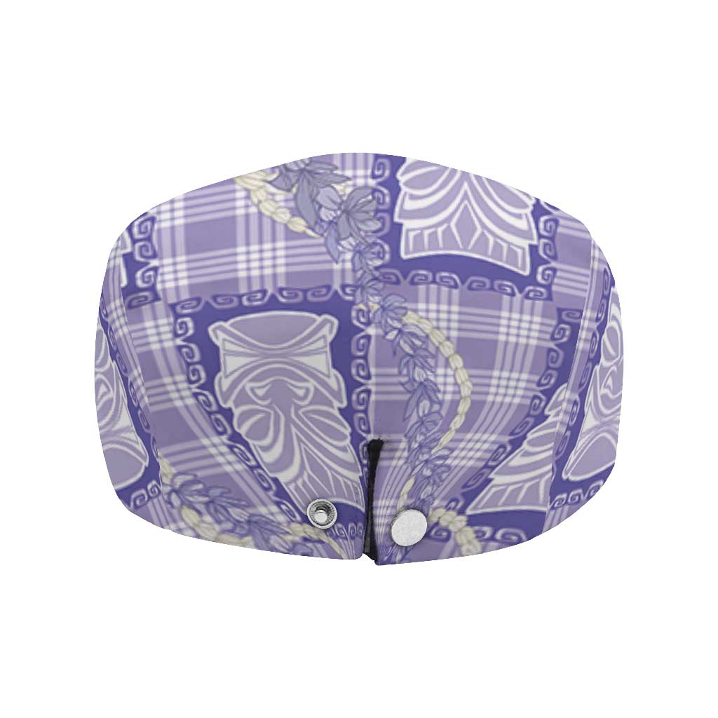 Aloha Hawaii Tiki Palaka Motifs Jeff Hat Honohono Lei Purple Elegant Vibes LT14 - Polynesian Pride