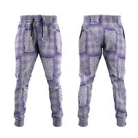Aloha Hawaii Tiki Palaka Motifs Jogger Pants Honohono Lei Purple Elegant Vibes LT14 Purple - Polynesian Pride