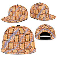 Aloha Hawaii Tiki Palaka Motifs Snapback Cap Honohono Lei Orange Elegant Vibes LT14 - Polynesian Pride