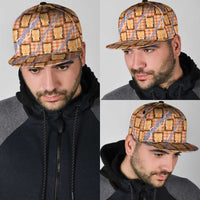 Aloha Hawaii Tiki Palaka Motifs Snapback Cap Honohono Lei Orange Elegant Vibes LT14 - Polynesian Pride