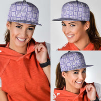 Aloha Hawaii Tiki Palaka Motifs Snapback Cap Honohono Lei Purple Elegant Vibes LT14 - Polynesian Pride