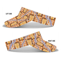 Aloha Hawaii Tiki Palaka Motifs Sun Visor Cap Honohono Lei Orange Elegant Vibes LT14 - Polynesian Pride