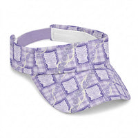 Aloha Hawaii Tiki Palaka Motifs Sun Visor Cap Honohono Lei Purple Elegant Vibes LT14 Universal Fit Purple - Polynesian Pride