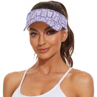 Aloha Hawaii Tiki Palaka Motifs Sun Visor Cap Honohono Lei Purple Elegant Vibes LT14 - Polynesian Pride
