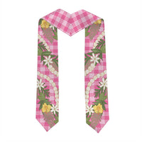 Aloha Puakenikeni Anthurium Pikake Lei Graduation Stole Tropical Pink Hawaiian Palaka Pattern LT9 - Polynesian Pride