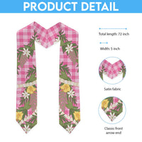 Aloha Puakenikeni Anthurium Pikake Lei Graduation Stole Tropical Pink Hawaiian Palaka Pattern LT9 - Polynesian Pride