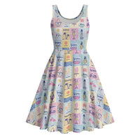 Aloha Summer Posters Grunge Textures Midi Dress