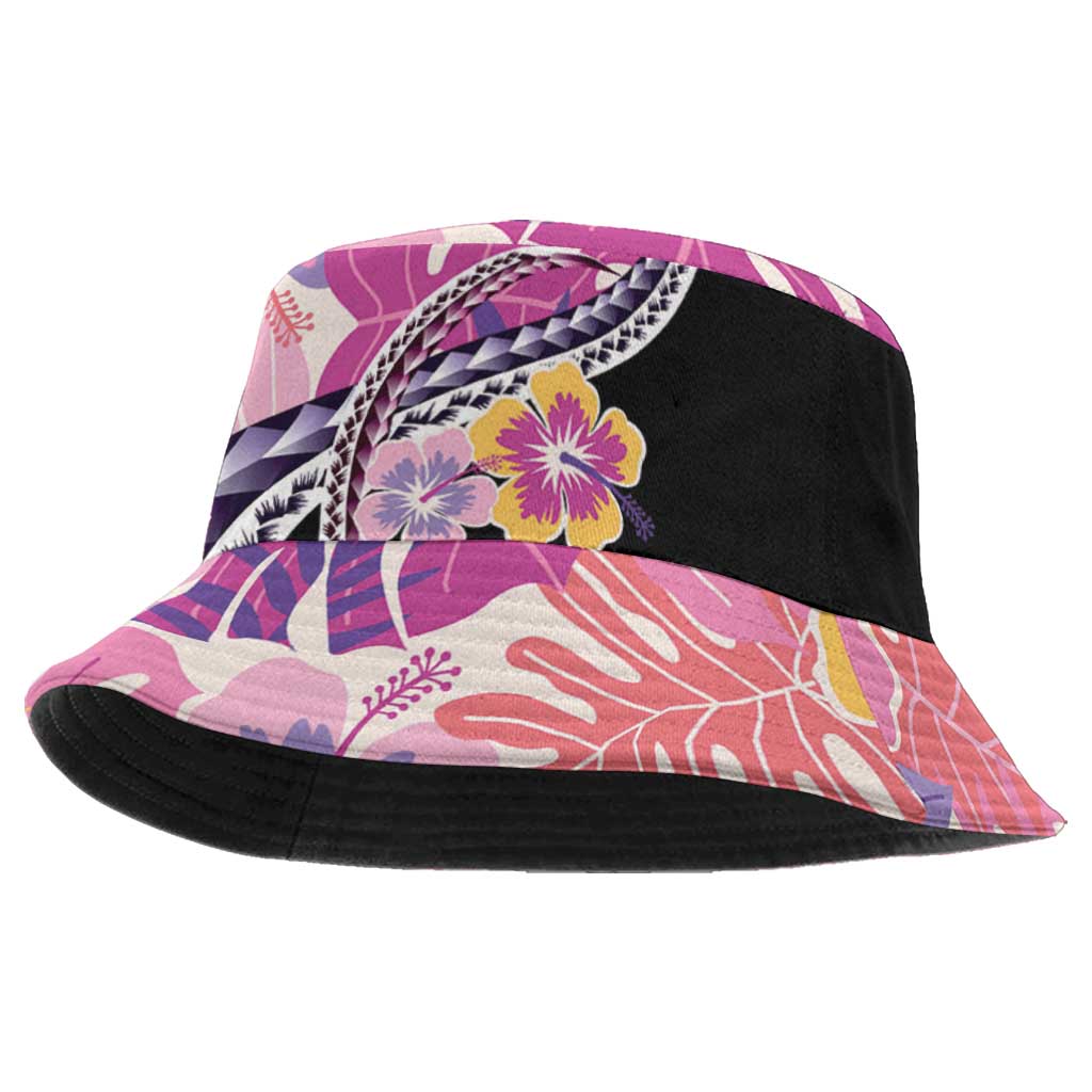Aloha Vintage Hibiscus Lei Seamless Pattern Bucket Hat - Polynesian Pride
