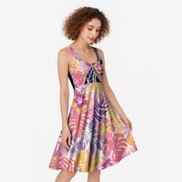 Aloha Vintage Hibiscus Lei Seamless Pattern Midi Dress - Polynesian Pride