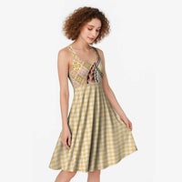 Aloha Vintage Palaka Floral Hawaiian Quilt Midi Dress Melemele Motif - Polynesian Pride