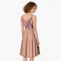 Aloha Vintage Palaka Floral Hawaiian Quilt Midi Dress Ulaula Motif - Polynesian Pride