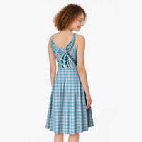 Aloha Vintage Palaka Floral Hawaiian Quilt Midi Dress Uliuli Motif - Polynesian Pride