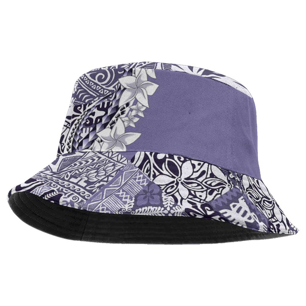 Aloha Vintage Plumeria Hawaiian Tapa Pattern Bucket Hat Purple Hawaiian Tapa Pattern - Polynesian Pride
