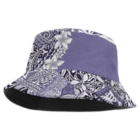 Aloha Vintage Plumeria Hawaiian Tapa Pattern Bucket Hat Purple Hawaiian Tapa Pattern - Polynesian Pride