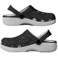American Samoa Clogs Shoes Tribal Tattoo with Eagle Black LT03