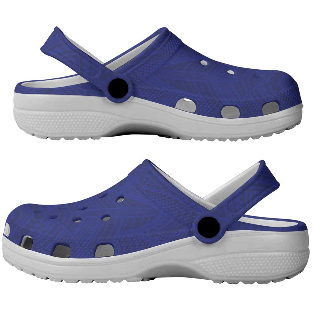 American Samoa Clogs Shoes Tribal Tattoo with Eagle Blue-Red LT03